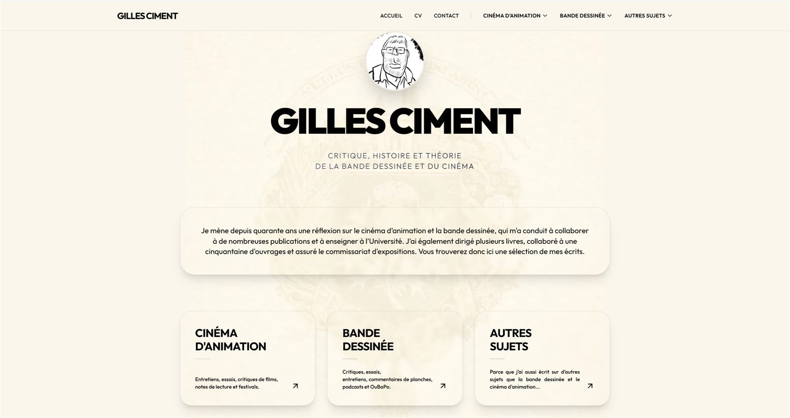 Le site de Gilles Ciment après la refonte