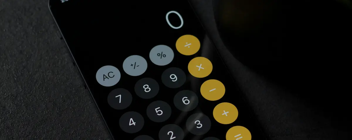 A calculator app open on a smartphone